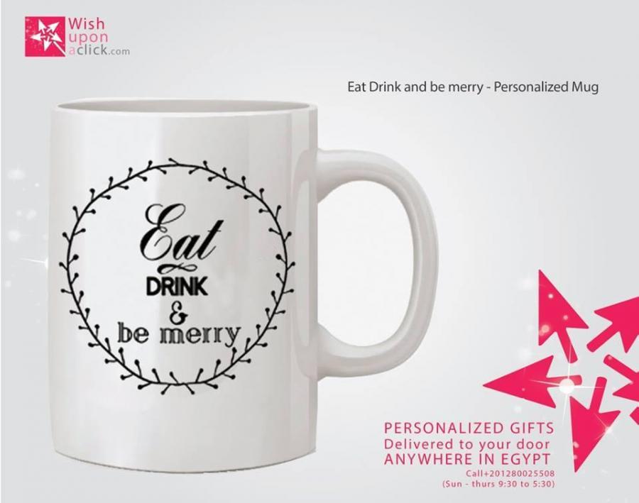 Eat Drink & Be Merry Personalized Mug