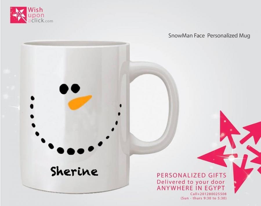 Snowman Face Personalized Mug