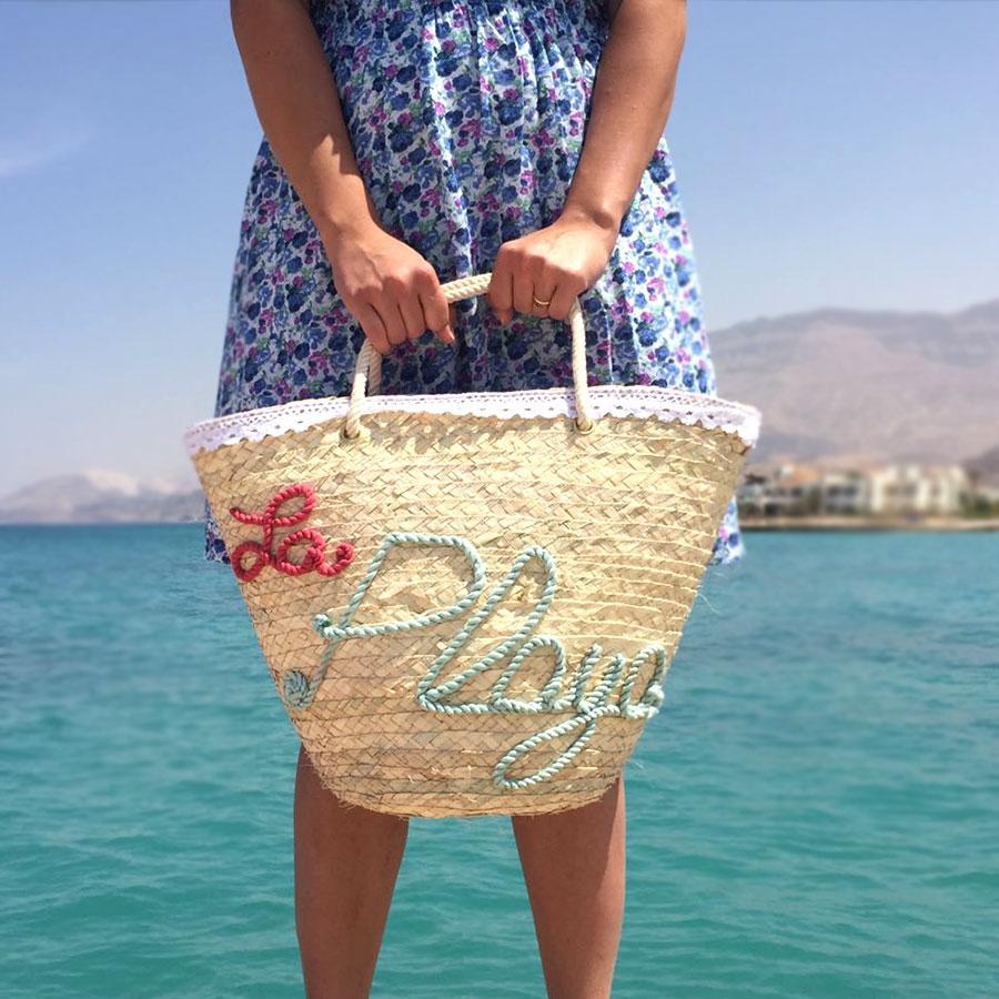 "La Playa" Straw Beach Bag