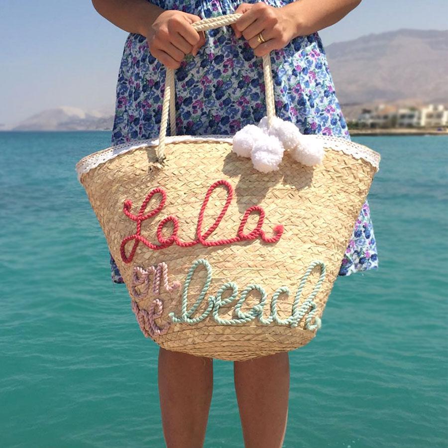 "Lala On The Beach" Straw Bag
