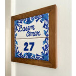 Blue Blanc House Sign Wooden Frame - Medium - House Sign - Door Number