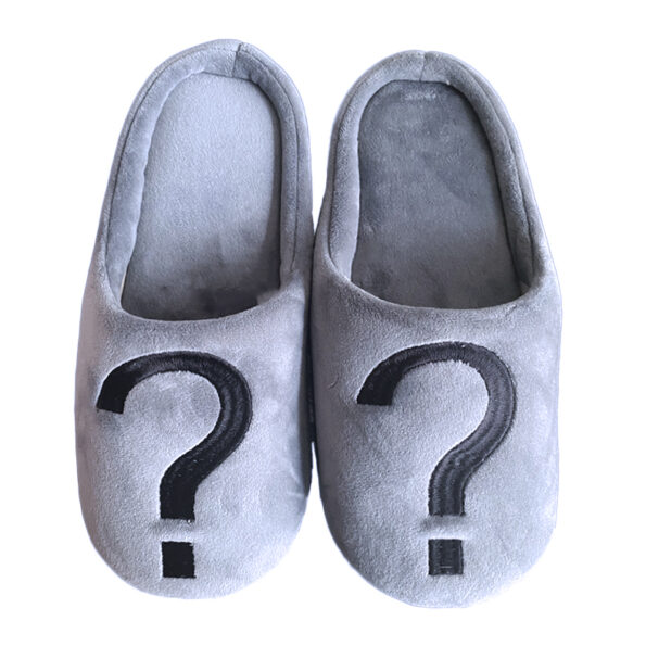 Grey Question Mark Slippers