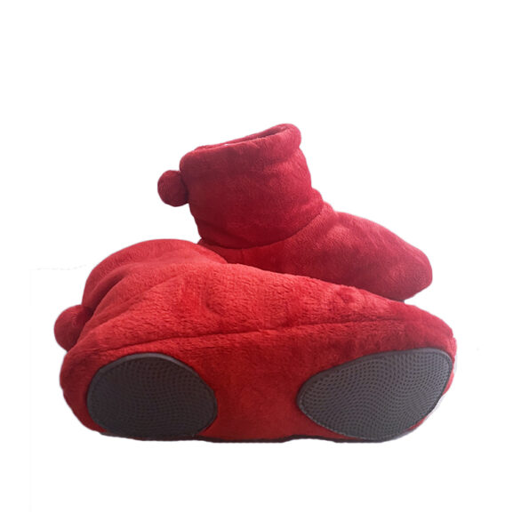 Red Furry Boots – Slippers – Side