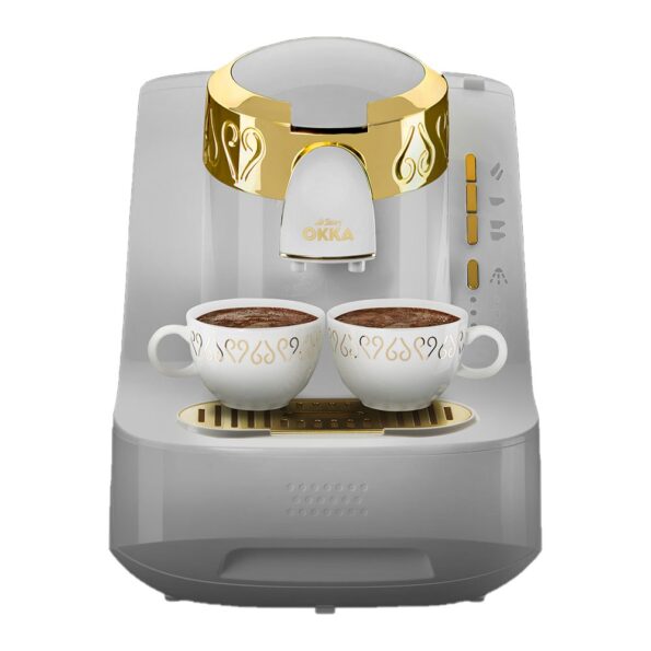 Arzum Okka Automatic Turkish Coffee Machine, White:Gold