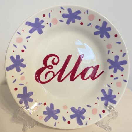 Baby Flowers Customizable Handpainted Plate
