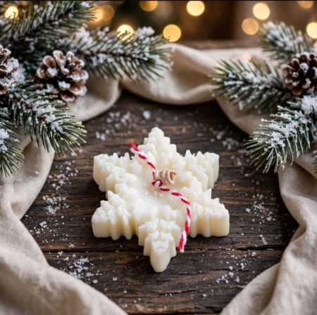 WHITE SNOWFLAKE CANDLE