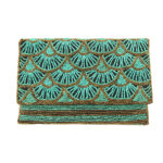 Rectangular Overlap Clutch Lotus Flower