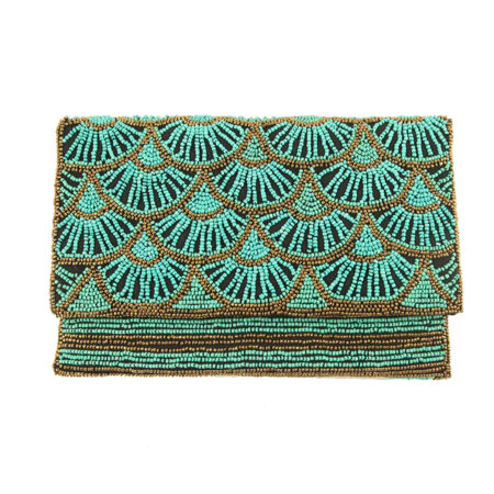 Rectangular Overlap Clutch Lotus Flower