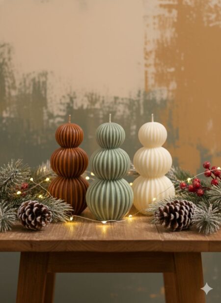 Triple Tier Ribbed Candle