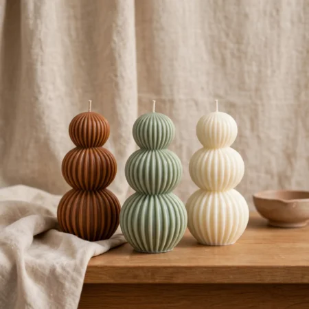 Triple Tier Ribbed Candle