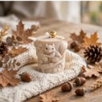Carved Squirrel Pillar Candle