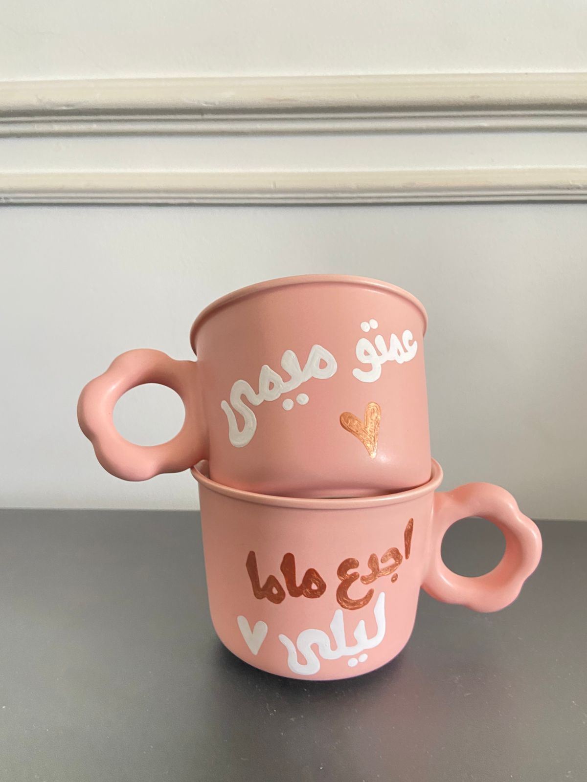 Customized Pink Flower Mug