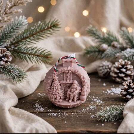 Santa's Cozy Fireside Bauble Candle