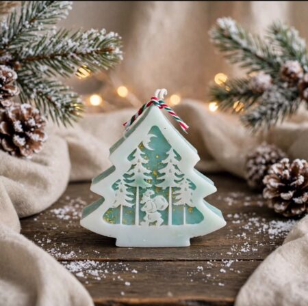 Enchanted Forest Santa Candle